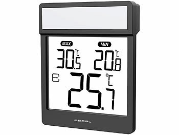 PEARL 2er-Set digitale Fensterthermometer zeigt Außen-,Höchst- & Tiefstwerte