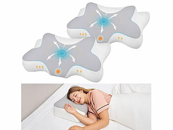 Memory Foam Kissen: newgen medicals 2er-Set Memory-Foam-Kopfkissen für Seiten-, Rücken- und Bauchschläfer