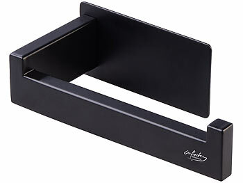 WC-Papierhalter: infactory Toilettenpapierhalter, ohne Bohren, selbstklebend, schwarz
