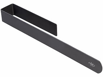 infactory 2er-Set Handtuchhalter, ohne Bohren, selbstklebend, 37 cm, schwarz