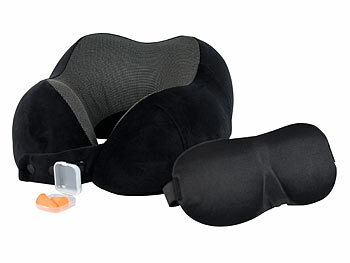 Nackenhörnchen: newgen medicals Ergonomisches Nackenkissen aus Memory-Schaum im 3-teiligen Reise-Set
