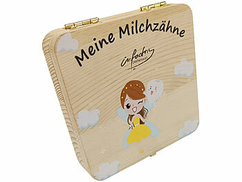 Zahnaufbewahrungsboxen: infactory Zahnbox für Milchzähne aus Holz, inkl.Pinzette, Zahnfee-Edition