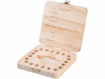 infactory Zahnbox für Milchzähne aus Holz, inkl.Pinzette, Zahnfee-Edition