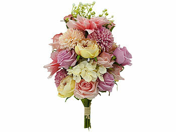 infactory 2er-Set künstliche Blumensträuße mit Stiel für DIY-Blumenarrangements