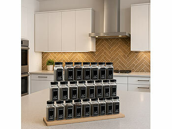 Rosenstein & Söhne 24er-Set Gewürzgläser mit Streueinsätzen, je 120 ml, 240 Etiketten