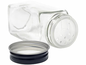 Rosenstein & Söhne 24er-Set Gewürzgläser mit Streueinsätzen, je 120 ml, 240 Etiketten