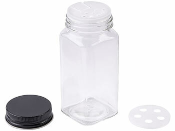 Rosenstein & Söhne 24er-Set Gewürzgläser mit Streueinsätzen, je 120 ml, 240 Etiketten