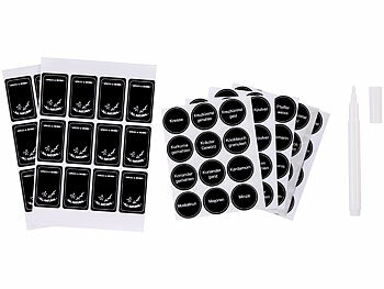 Rosenstein & Söhne 48er-Set Gewürzgläser mit Bambusdeckel, je 120 ml, 480 Etiketten 