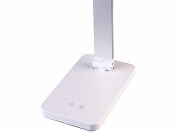 Lunartec Aluminium-Schreibtischleuchte, CCT, 660 Lumen, USB, silber/weiß