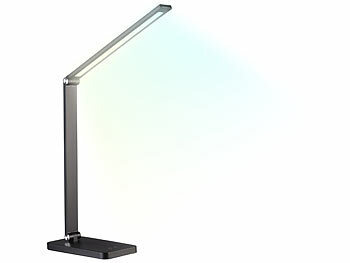 Lunartec 2er-Set Aluminium-Schreibtischleuchte, CCT, 660 Lumen, USB, schwarz