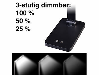 Lunartec 2er-Set Aluminium-Schreibtischleuchte, CCT, 660 Lumen, USB, schwarz