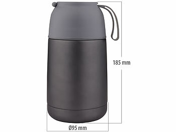 Semptec 2er-Set Isolier- & Lunchbehälter, mit Esslöffel, 620 ml, Edelstahl