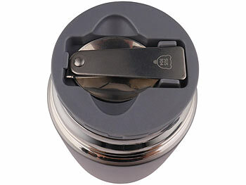 Semptec 2er-Set Isolier- & Lunchbehälter, mit Esslöffel, 620 ml, Edelstahl