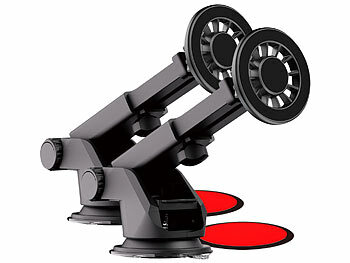 Kfz Smartphonehalterung: Callstel 2er-Set magnetische Kfz-Smartphone-Halter, Saugnapf- & Lüftungsgitter