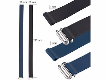 PEARL 2er-Set Universal-Finger-Handyhalterung, Silikon, blau+schwarz, 210 mm