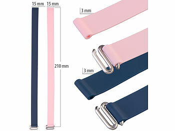 PEARL 2er-Set Universal-Finger-Handyhalterung aus Silikon, blau+pink, 210 mm