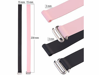 PEARL 2er-Set Universal-Finger-Handyhalterung, Silikon, schwarz+pink, 230 mm