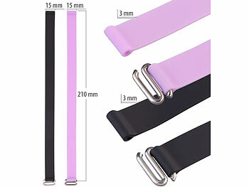 PEARL 2er-Set Universal-Finger-Handyhalterung, Silikon, schwarz+lila, 210 mm 