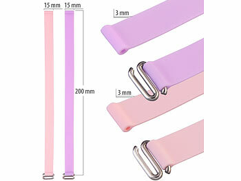 PEARL 2er-Set Universal-Finger-Handyhalterung, Silikon, pink + lila, 200 mm