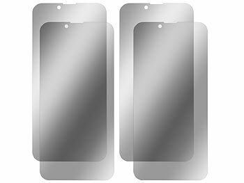 Somikon 4er-Set Schutzfolien aus gehärtetem Glas, iPhone 14Plus