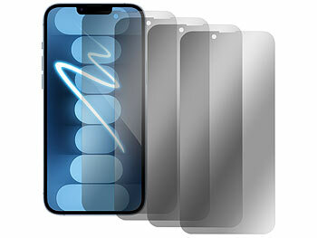 Privacy Screen Protector: Somikon 4er-Set Schutzfolien aus gehärtetem Glas, iPhone 14Plus