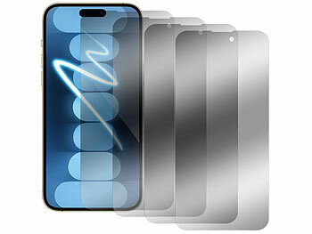 Somikon 4er-Set Schutzfolien aus gehärtetem Glas, iPhone 14 Pro