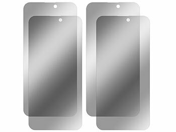 Somikon 4er-Set Schutzfolien aus gehärtetem Glas, iPhone 15