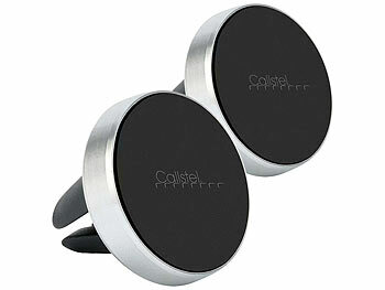 Handyhalter magnetisch: Callstel 2er-Set Kfz-Handyhalterungen für Lüftungsgitter, inkl. Magnet