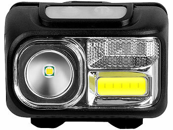 KryoLights LED-Akku-Stirnlampe, 200m, 3W, 4 Modi, Sensor, Rotlicht, dimmbar