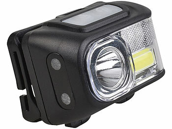 KryoLights LED-Akku-Stirnlampe, 200m, 3W, 4 Modi, Sensor, Rotlicht, dimmbar