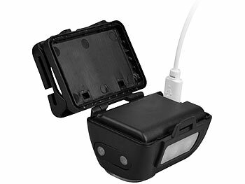 KryoLights LED-Akku-Stirnlampe, 200m, 3W, 4 Modi, Sensor, Rotlicht, dimmbar