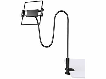 Schwanenhals-Bettklemme: Callstel Universale Schwanenhals-Tablet- & Smartphone-Halterung, 100 cm 