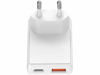 revolt Flaches USB-Netzteil mit USB-C PD 30 W, USB-A Quick Charge 18 W 