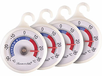 Rosenstein & Söhne 8er-Set Gefrier- & Kühlschrankthermometer, farbige Zonen, 51mm Anzeige