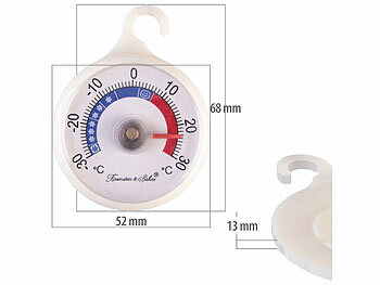 Rosenstein & Söhne 8er-Set Gefrier- & Kühlschrankthermometer, farbige Zonen, 51mm Anzeige