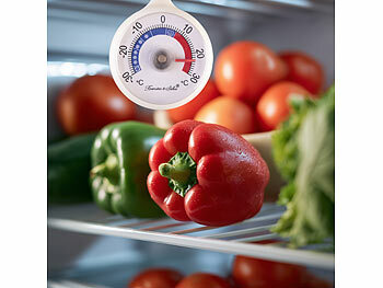 Rosenstein & Söhne 8er-Set Gefrier- & Kühlschrankthermometer, farbige Zonen, 51mm Anzeige