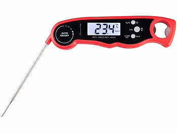 Rosenstein & Söhne Digitales Fleischthermometer mit doppelter Sonde und Alarmfunktion