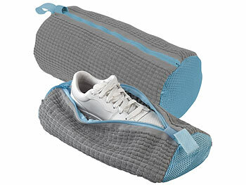 Wäschenetz Schuhe: PEARL 2er-Set Schuhwaschbeutel für die Waschmaschine, Reißverschluss, grau 