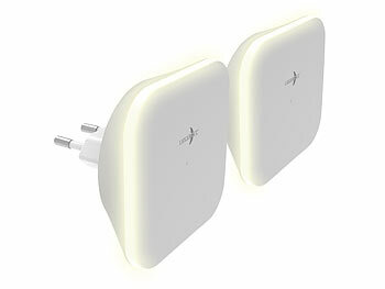 Lunartec 2er-Set Steckdosen-Nachtlicht, indirekte Beleuchtung, Dämmerungssensor 