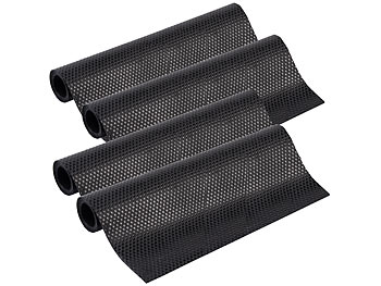 Kühlschrankeinlage: Rosenstein & Söhne 4er-Set Schubladen-Antirutschmatte,lebensmittelecht,30x150cm,schwarz