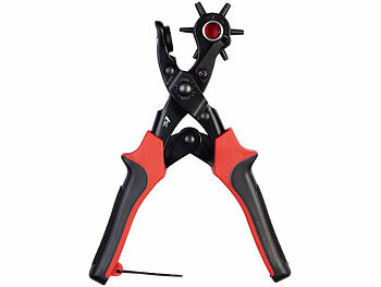 AGT Lochzangen-Set für Leder, inkl. Schraubenzieher, Lineal und Feile 