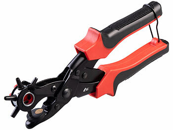 AGT Lochzangen-Set für Leder, inkl. Schraubenzieher, Lineal und Feile 