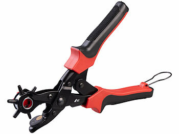 AGT Lochzangen-Set für Leder, inkl. Schraubenzieher, Lineal und Feile 