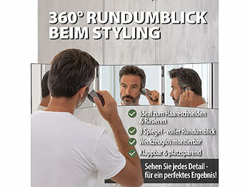 Spiegel für Haarpflege Accessoires werkzeuglose Montagen Badezimmer 