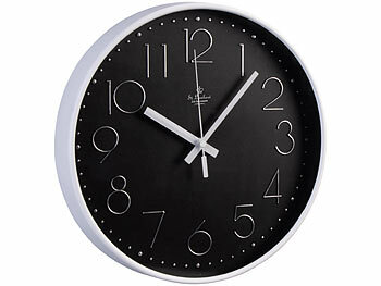 Küchen-Funkuhr Wanduhr: St. Leonhard Analoge Funk-Wanduhr mit 3D-Zifferblatt, Ø 30 cm