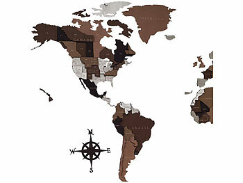 Holz-Weltkarten-Wandbild