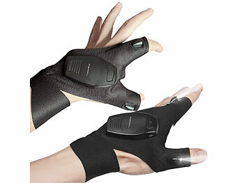 PEARL LED Handschuhe USB: 1 Paar Handschuhe mit Akku-LED-Licht,  wiederaufladbar, Einheitsgre (Handschuhe mit LED Beleuchtung)