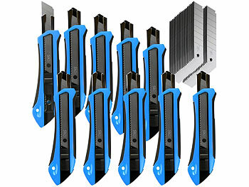 Cutter-Messer-Set: AGT 10er-Set Cuttermesser mit 40 Ersatzklingen aus SK5-Stahl, 18 mm 