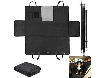 Autohundedecke: Lescars Auto-Schondecke für Hunde, Seitenschutze, Sichtfenster, für Rücksitz