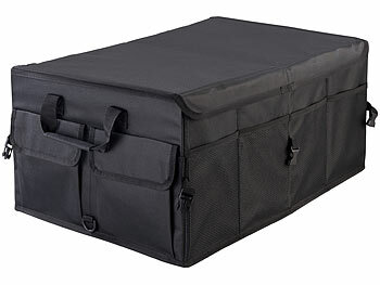 Lescars 2er-Set Kofferraum-Organizer, Fächer & Deckel, 65 Liter, Anti-Rutsch